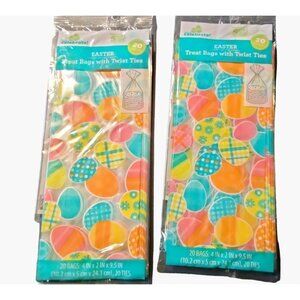 Way to Celebrate Easter Egg Treat Bags 20 Twist Ties Cookie Lot 2